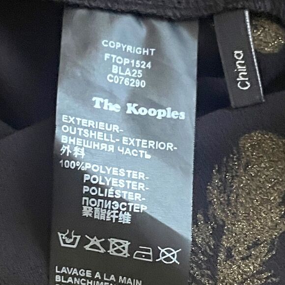 The Kooples | EUC Women’s Metallic Feathers Muslin Top in Black Size M - Picture 8 of 8
